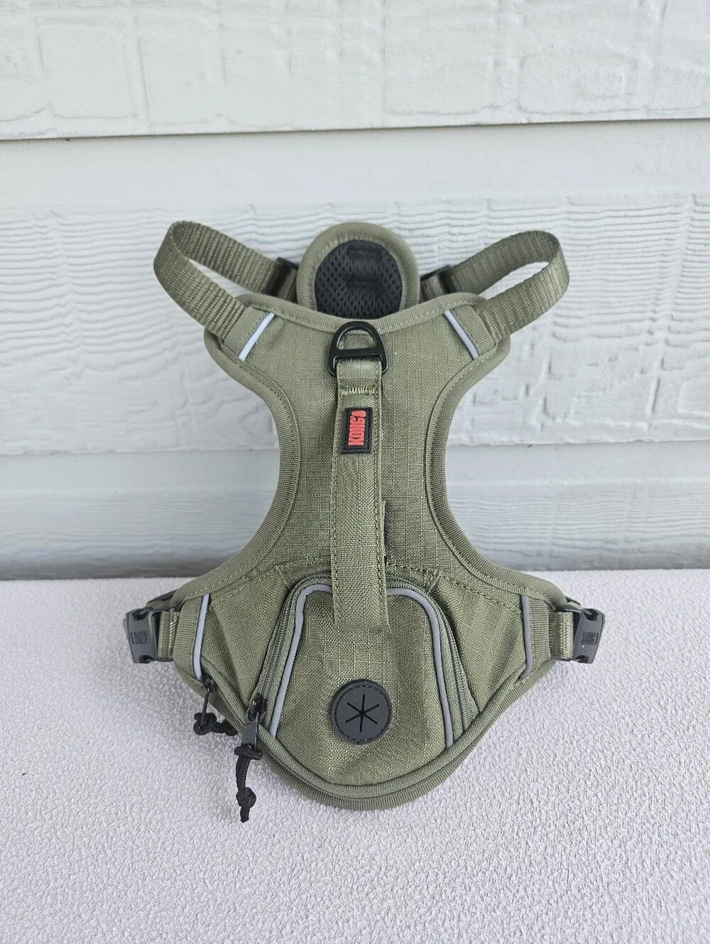 Kong Army Green Poop Bag Dog Harness Size Small Padded Handle